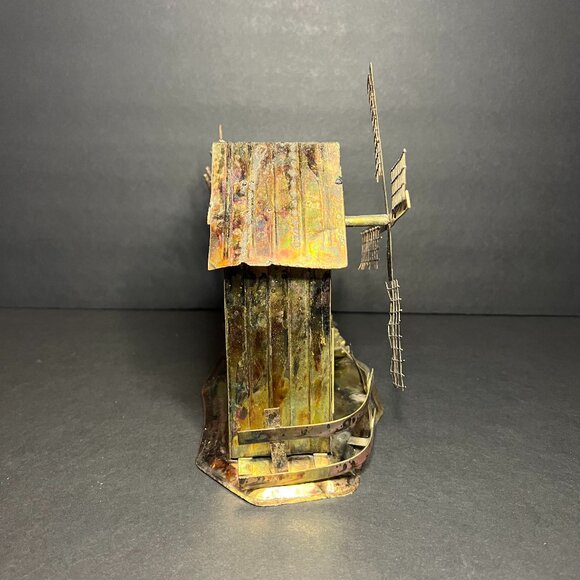 VTG KTC Metal Windmill Sculpture Music Box - Moves & Plays Windmill of Your Mind - Picture 6 of 9